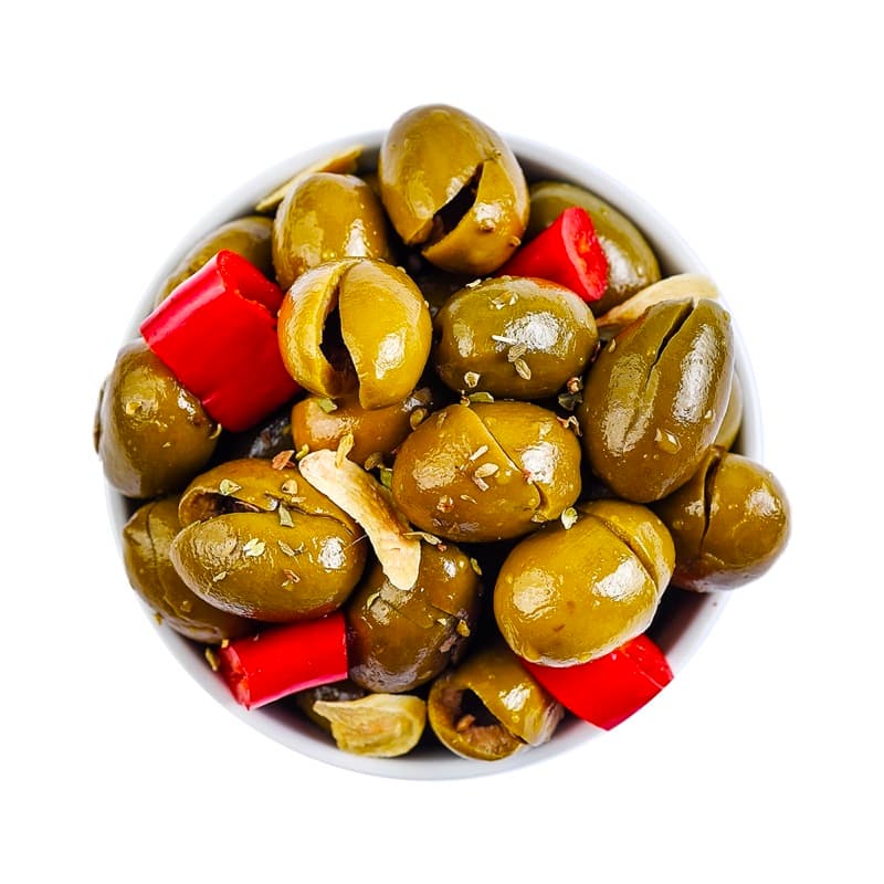 Olive Verdi Denocciolate a Mano della Nonna marinate - Le Nostrane