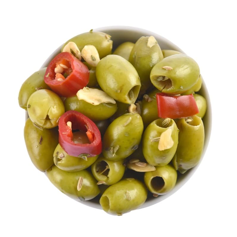 Olive Verdi Denocciolate alla Calabrese marinate - Le Nostrane
